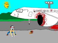 airplane angry blood bloodshot_eyes chicken clothes crying drawn_background full_body glasses gore hair happy headphones kfc monkey_dance objectsoy open_mouth stubble sun variant:chudjak variant:classic_soyjak variant:cobson variant:markiplier_soyjak variant:smugjak variant:tony_soprano_soyjak variant:unknown // 1419x1063 // 175.0KB