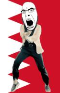 angry animated bahrain country dance flag gangnam_style glasses open_mouth soyjak stubble variant:cobson // 300x460 // 503.4KB