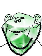 ear emerald gem green smile soyjak stubble variant:impish_soyak_ears // 574x768 // 219.0KB
