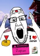 anime arm desu flag:japan glasses i_love irl_background japan japanese_text open_mouth soyjak stubble suiseiseki text variant:ppp warning weeb // 1000x1400 // 779.1KB