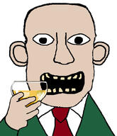 clothes drink ear hand holding_object no_eyebrows open_mouth smile sweater teeth variant:soydoz wallace_(wallace_and_gromit) wallace_and_gromit yellow_teeth // 459x534 // 57.2KB