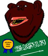 award black_sclera brown_skin ear flag:saudi_arabia lips open_mouth saudi_arabia soyjak stubble subvariant:impish_amerimutt teeth text variant:impish_soyak_ears yellow_teeth // 685x793 // 75.3KB
