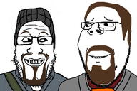 2soyjaks are_you_soying_what_im_soying beanie beard brown_hair clothes glasses gmod gordon_freeman grin hair half_life half_life_full_life_consequences hat john_freeman looking_at_each_other male_07 rebel smile soyjak stubble subvariant:wholesome_soyjak variant:gapejak variant:markiplier_soyjak video_game // 1200x800 // 354.4KB