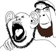 2soyjaks arab beard big_ears creative_commons_license looking_at_viewer looking_at_you open_mouth sex smile smirk subvariant:wikiswede tongue variant:cobson variant:impish_soyak_ears // 509x475 // 84.9KB