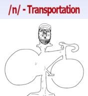 4chan bicycle closed_mouth eating full_body glasses incomprehensible_woahjack mustache n_(4chan) soyjak stubble sweating variant:a24_slowburn_soyjak // 1737x1882 // 188.4KB