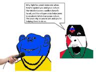 2soyjaks angry country countrywar flag glasses hand microphone open_mouth palestine queen_of_spades russia russo_ukrainian_war smile soyjak spade speech_bubble stubble text ukraine variant:cobson variant:impish_soyak_ears z_(russian_symbol) // 800x600 // 109.2KB