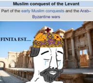 beard closed_eyes closed_mouth clothes crying hair hat history irl_background islam its_over levant roman rome soyjak text variant:chudjak // 584x520 // 546.4KB