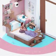 ai_generated bed bedroom bookshelf cabinet girl hair hanging purple_hair rope stable_diffusion suicide tongue tranny variant:bernd wall wardrobe // 704x704 // 573.2KB