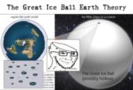 brainless earth flat_earth glasses ice_ball_earth infographic smile smug soyjak stubble text variant:classic_soyjak // 1523x1028 // 1.3MB