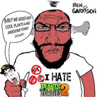 beard ben_garrison clothes ea hair hand hat holding_object i_hate logo plants_vs_zombies red_skin speech_bubble steam subvariant:science_lover text tongue variant:cobson variant:markiplier_soyjak // 1271x1277 // 954.7KB