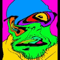 angry animated colorful content_aware crazed deformed glasses mustache open_mouth soyjak stubble variant:feraljak // 200x200 // 694.8KB