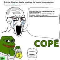 2020 adrenochrome bloodshot_eyes bucket conspiracy cope coronavirus_pandemic crying frog glasses hair march march_25 meme open_mouth pepe piss prince_charles soyjak speech_bubble stretched_mouth stubble text united_kingdom variant:soyak // 1200x1200 // 476.2KB