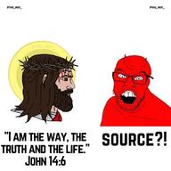angry beard bible chad evil glasses horn jesus jesus_christ john_(bible) john_14:6 meta:tagme mustache open_mouth red_skin satan satanism saxovl text // 1080x1080 // 55.1KB