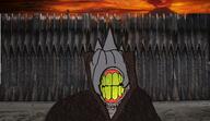 angry brown_skin clenched_teeth cloak clothes dark_souls helmet mouth_of_sauron no_eyes soyjak v_(4chan) variant:feraljak video_game yellow_teeth // 1263x727 // 1.1MB