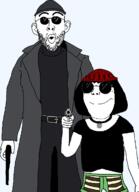 3soyjaks arm beanie closed_mouth clothes collar ear glasses gun hair hand hat holding_object leon_(leon_the_professional) leon_the_professional mathilda_(leon_the_professional) movie open_mouth pistol revolver round round_glasses smile soyjak stubble subvariant:soylita subvariant:wholesome_soyjak trenchcoat variant:gapejak variant:nojak // 876x1208 // 40.7KB