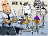 4chan 5soyjaks angry arm ben_garrison blue_eyes closed_mouth clothes coal colorful discord ear federal_bureau_of_investigation glasses hair hand holding_object ias_to_be_kept keyed kuz lgbt_(4chan) necktie open_mouth smile smug soyjak soyjak_party stubble subvariant:chudjak_front text variant:chudjak variant:cobson variant:kuzjak variant:nojak variant:sidjak water water_leak white_skin // 1044x783 // 1.1MB