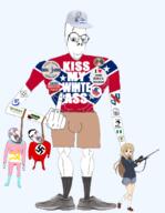 america_first anime buff calvin citizens_council clothes communism confederate constitution_party dixiecrat flag full_body glasses gun hat institute_for_historical_review israel liberty_lobby mises_institute nation_of_islam nazism new_balance northwest_front republic_of_new_africa shoe shorts sock subvariant:rand text tranny tshirt variant:bernd variant:chudjak variant:gapejak vladimir_putin white_power yimby // 1075x1386 // 649.4KB
