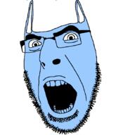 angry bag blue_skin glasses objectsoy open_mouth soyjak stubble variant:cobson // 775x849 // 62.7KB