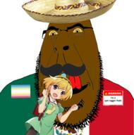 anime brown_skin distorted flag flag:mexico flag:minor_attracted_person glasses houjou_satoko licking_lips map_(pedophile) mexico mustache name_tag nigger open_mouth pedophile saliva sombrero soyjak stubble text tongue variant:cobson warning yellow_sclera // 1787x1803 // 1.7MB