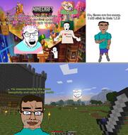 ack alex_(minecraft) bloodshot_eyes calm chud clothes crying dead full_body glasses greentext hair hanging heart i_heart i_love lips meta:tagme minecraft minecraft_beta minecraft_beta_1.7.3 mouth multiple_soyjaks mustache open pointing pov purple rope smile soyjak soyjaks steve_(minecraft) subvariant:chudjak_front subvariant:unbotheredchud suicide sun sword teeth text tongue tranny tree variant:bernd variant:chudjak variant:feraljak variant:shirtjak variant:two_pointing_soyjaks wholesome // 2877x3053 // 5.8MB