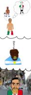 argentina arm black_skin brainlet brown_skin closed_eyes flag glasses hair hand irl irl_background italy nose pasta penis pol_(4chan) quote swastika thought_bubble variant:chudjak variant:feraljak // 1634x4918 // 3.6MB