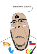 2soyjaks arrow autism biting_lip brown_eyes brown_skin chile closed_mouth country flag furaffinity furry furry_artist glasses map_(pedophile) open_mouth pedophile pen soyjak spade stubble text twitter variant:classic_soyjak variant:cobson // 480x707 // 89.0KB