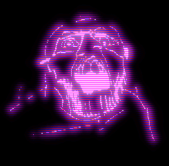 angry animated glasses glowie glowing open_mouth pink purple soyjak spastic stubble thrembo variant:feraljak // 245x241 // 290.6KB