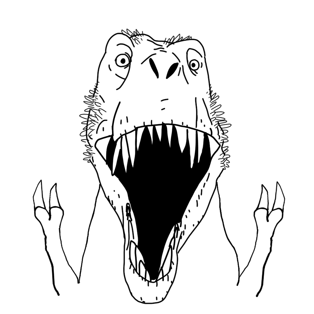 animated dinosaur excited hand hands_up open_mouth soy_parody soyjak tyrannosaurus variant:excited_soyjak // 1000x1000 // 182.3KB
