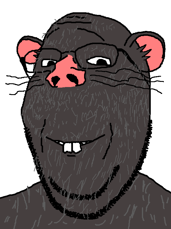 SoyBooru - Post 758: animal buck_teeth ear glasses grey_skin rat rodent smile snout soyjak stubble subvariant:wholesome_soyjak variant:gapejak whisker