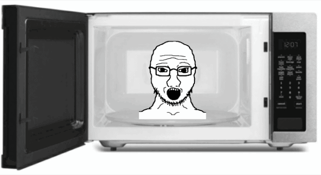 animated glasses microwave open_mouth soyjak spin stubble subvariant:soyak_front variant:soyak // 639x349 // 410.4KB