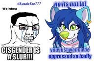 angry clenched_teeth crying cyring furry lgbt text tranny twitter variant:chudjak // 1200x790 // 229.8KB
