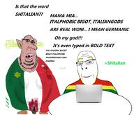 2soyjaks acab amerimutt black_lives_matter blood bolivia brown_skin closed_mouth communism computer country ear fangs fat fist flag flag:bolivia flag:italy flag:transgender_pride_flag full_body fume glasses greentext hair hammer_and_sickle italy judaism mutt neovagina nsfw open_mouth pointy_ears poop smile soyjak star_of_david stinky stubble subvariant:hornyson subvariant:nucob text tranny typing vagina variant:cobson yellow_hair // 1934x1672 // 470.9KB