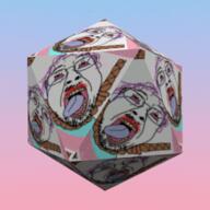 3d animated bloodshot_eyes crying flag gif glasses hair hanging icosahedron mustache open_mouth purple_hair rope soyjak spinning stubble suicide tongue tranny variant:gapejak_front yellow_teeth // 256x256 // 3.6MB