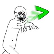 angry arm arrow belly_button bloodshot_eyes crying finger full_body glasses greentext hand leg meme_arrow no_teeth open_mouth soyduel soyjak stubble thick_eyebrows throw variant:cryboy_soyjak // 800x800 // 121.9KB