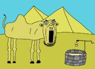 camel drawn_background glasses open_mouth pyramid soy soyjak stubble text variant:unknown well // 1193x864 // 26.4KB