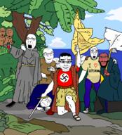 soy angry art bald belt brown_skin cargo_shorts classical_art_parody clothes cloud doctor dr_soyberg flag glasses grass hair holding_object holding_sword nazism new_balance plant punisher_face red_skin robe sandals sea sky sock soy soylent sproke stubble subvariant:chudjak_front subvariant:science_lover swastika tree variant:a24_slowburn_soyjak variant:bernd variant:chudjak variant:cobson variant:feraljak variant:markiplier_soyjak variant:shirtjak variant:soyak variant:two_pointing_soyjaks water // 2456x2704 // 508.3KB