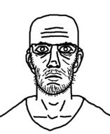 bald clothes eyebrows glasses open_mouth stubble template thousand_yard_stare variant:unknown wrinkles // 630x770 // 7.9KB