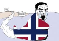 country crying flag glasses hair norway open_mouth snail soyjak sweden variant:chudjak white_eyes // 918x640 // 259.0KB
