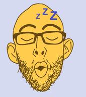 closed_eyes ear emoticon glasses open_mouth sleeping soyjak stubble text variant:nojak yellow yellow_skin // 466x522 // 15.2KB