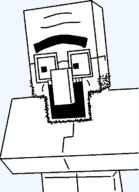 clothes glasses large_nose minecraft one_eyebrow open_mouth soyjak stubble transparent variant:unknown vidya villager // 504x695 // 10.2KB