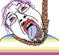 animated bloodshot_eyes crying dead flag glasses hanging map_(pedophile) open_mouth pedophile rope spinning stubble suicide tongue tranny variant:bernd // 760x704 // 347.7KB