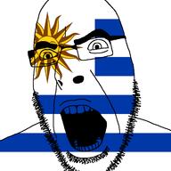 angry country face flag glasses open_mouth soyjak stubble sun uruguay variant:cobson // 721x720 // 41.6KB