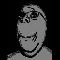 animated black_background gif glasses glitch ominous smile soyjak stubble variant:wholesome_soyjak // 200x200 // 342.8KB