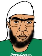 angry arab beard brown_skin closed_mouth clothes country ear glasses hat islam saudi_arabia single_eyebrow subvariant:chudjak_front turban unibrow variant:chudjak // 720x949 // 148.4KB