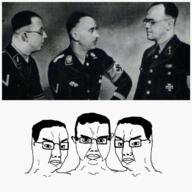 angry black_and_white chudjak_brothers closed_mouth glasses hair military_uniform mj nazism photo real small_chin subvariant:chudjak_front swastika variant:chudjak // 640x640 // 185.8KB