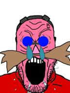 anger_mark animated clothes crying eggman goggles hat mustache open_mouth sonic_the_hedgehog soyjak variant:markiplier_soyjak // 600x800 // 546.9KB