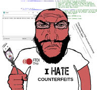 angry balding beard cable chip closed_mouth clothes fist flag ftdi glasses hair i_hate lipstick open_mouth programming punisher_face red_skin soyjak stubble subvariant:science_lover technology text tongue tranny tshirt usb variant:bernd variant:markiplier_soyjak yellow_teeth // 1017x935 // 208.6KB