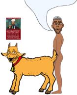 2soyjaks anal_penetration bell brown_skin clothes ear full_body glasses goat hat horn islam naked nsfw open_mouth rape sex soyjak stubble text variant:goatjak variant:nojak zoophile // 1269x1554 // 399.1KB