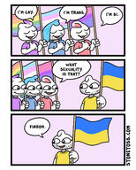 bisexual comic deep drop findom flag gay gem glasses ias lgbt meme pol_(4chan) political_cartoon politics russia sex soy stonetoss stubble tranny trans ukraine variant:unknown war // 1280x1600 // 316.1KB