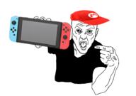 arm cap clothes ear hand hat holding_object mario nintendo nintendo_switch open_mouth pointing tshirt variant:unknown video_game // 921x648 // 147.5KB